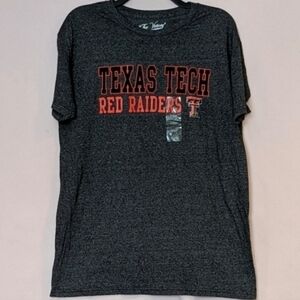 The Victory Gray and Red Texas Tech Raiders Short Sleeve Crew Neck Tee Large